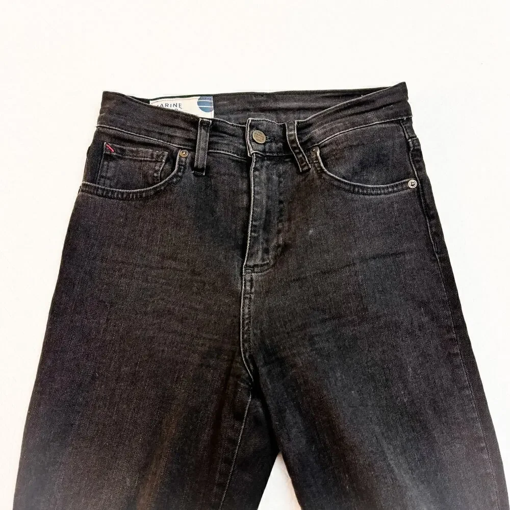 Marine Layer High Skinny Charcoal Black Denim Jeans Size 27